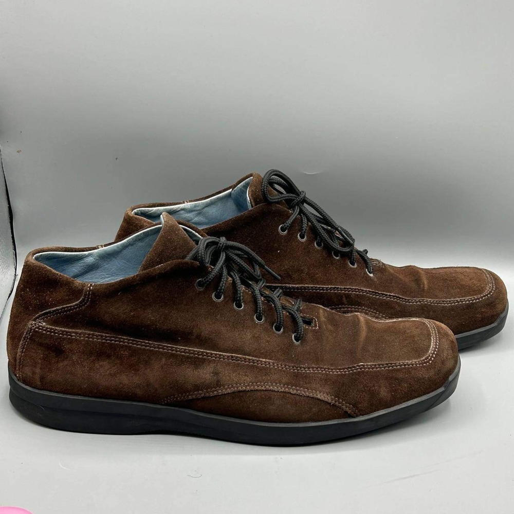 Zegna‎ Sport Sneakers Men 12 Brown Suede Lace Up Low Top Casual Shoes M02